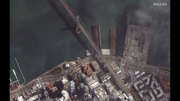 جسر البوابة الذهبية أو "جسر غولدن غيت" في مدينة سان فرانسيسكو، في 16 مارس/آذار 2020.