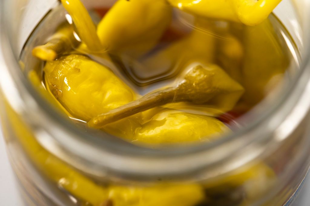 Red and yellow chilli peppers produced in Greece sold at the Portuguese Biedronka supermarktets across Poland are seen in Warsaw, Poland on March 31, 2020. (Photo by Jaap Arriens/NurPhoto via Getty Images)