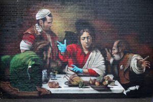 لوحة جدارية للفنان ستانهوب زمن تفشي مرض كوفيد-19 في لندن