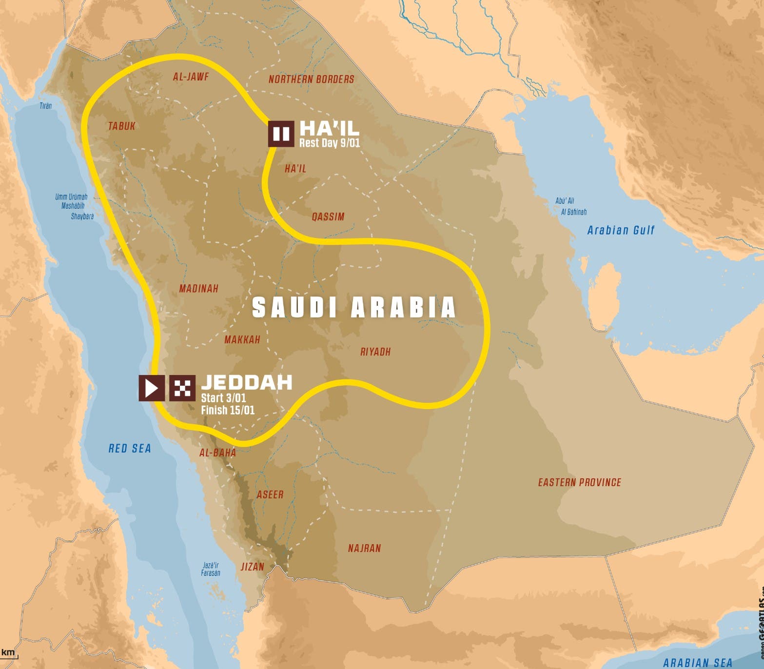 الكشف عن تفاصيل المسار الجديد لرالي داكار 2021