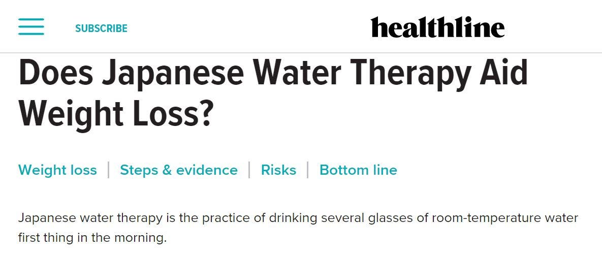 ما هو العلاج بالماء الياباني؟ وكيف يُنقص الوزن؟ إليك الرد..