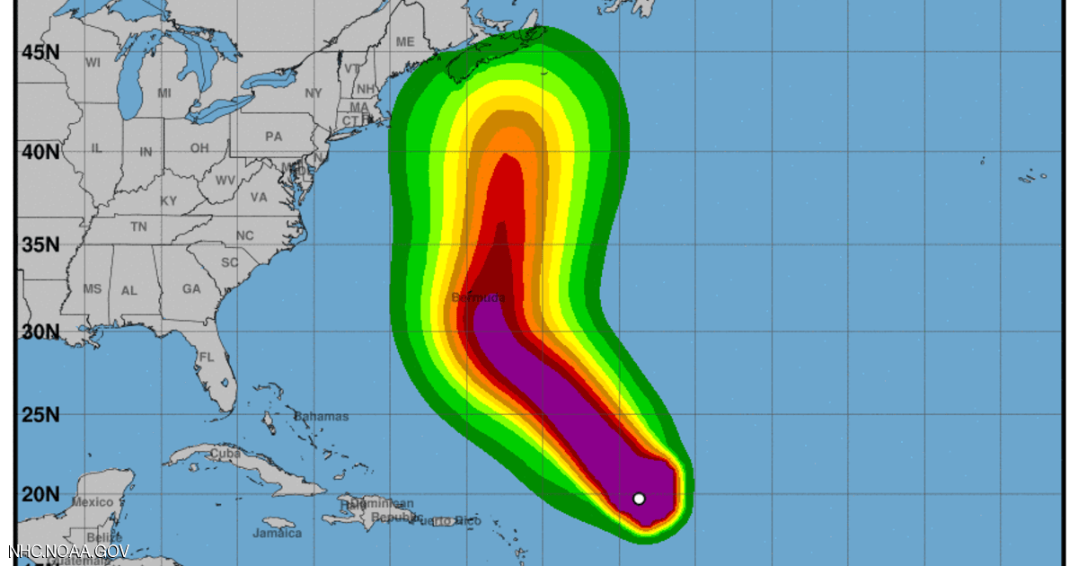 العاصفة تيدي تتحول لإعصار من الفئة الرابعة في الأطلسي