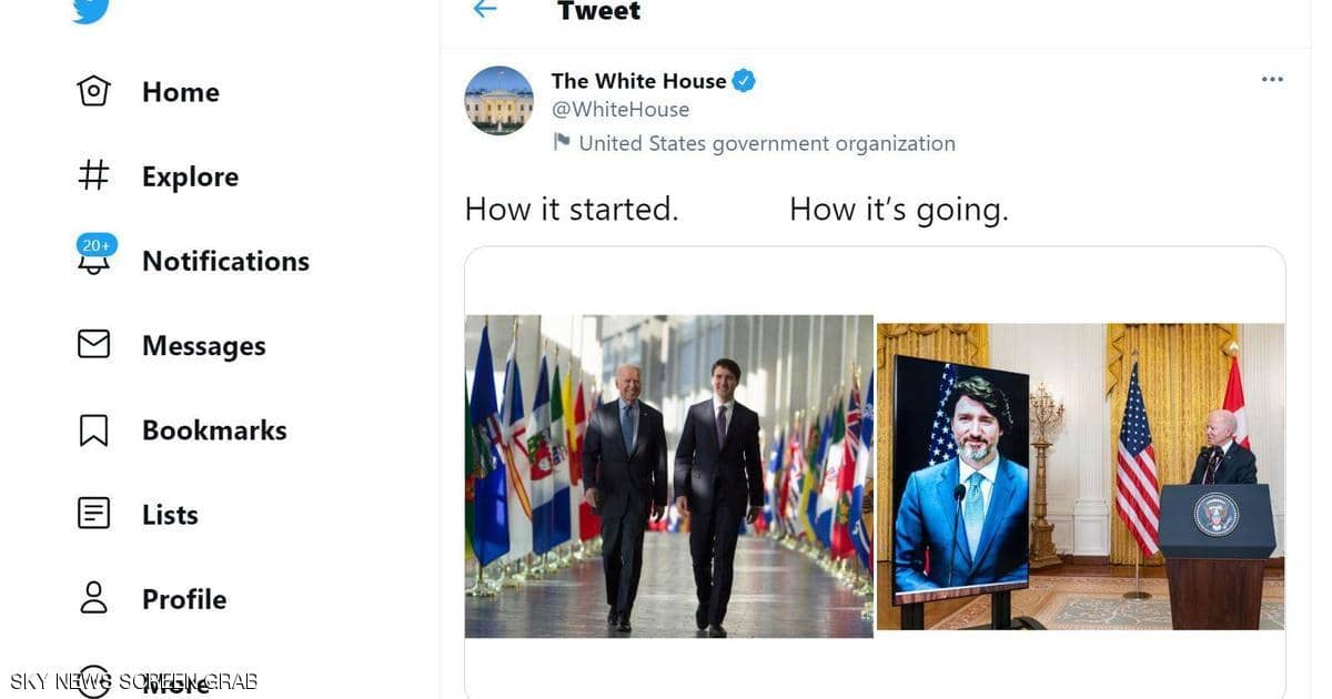 البيت الأبيض ينشر “ميمية إنترنت” للقاءين جمعا بايدن وترودو