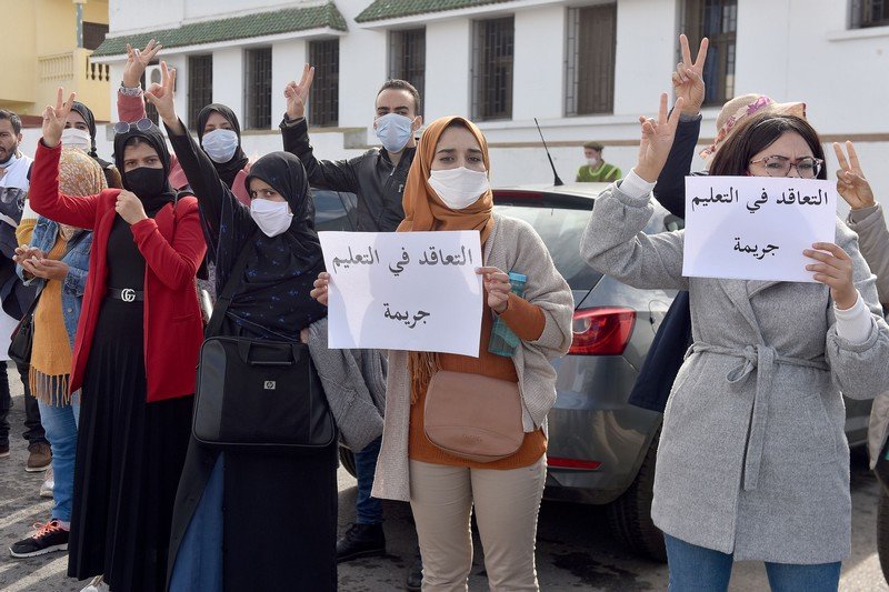 احتجاج وطني يجمع “أطر الأكاديميات” في الرباط