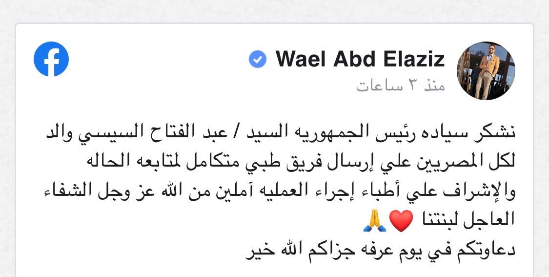 بفريق طبي متكامل.. السيسي يتدخل لعلاج ياسمين عبدالعزيز