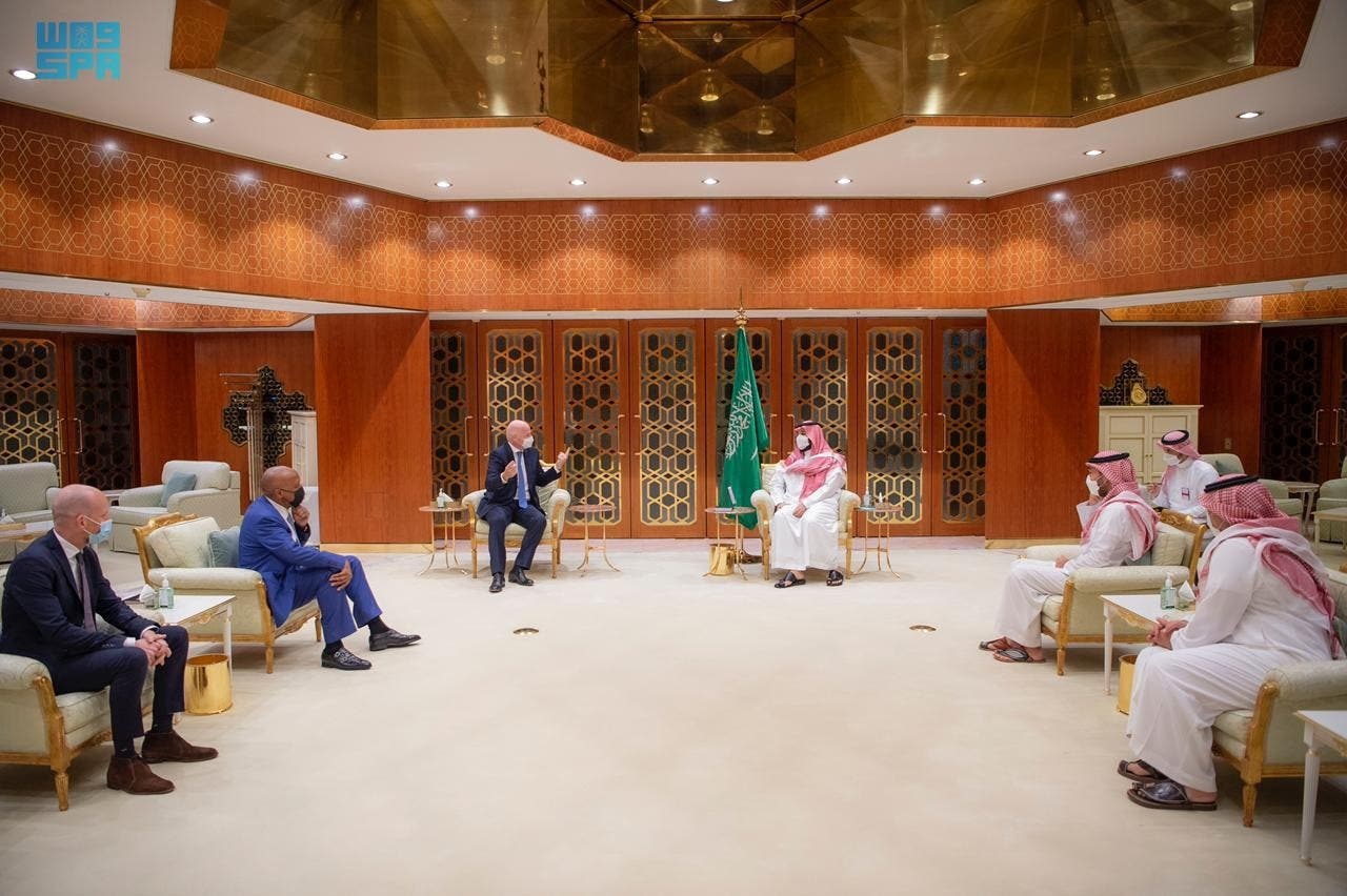 الأمير محمد بن سلمان يستقبل إنفانتيو ورئيس الاتحاد الإفريقي