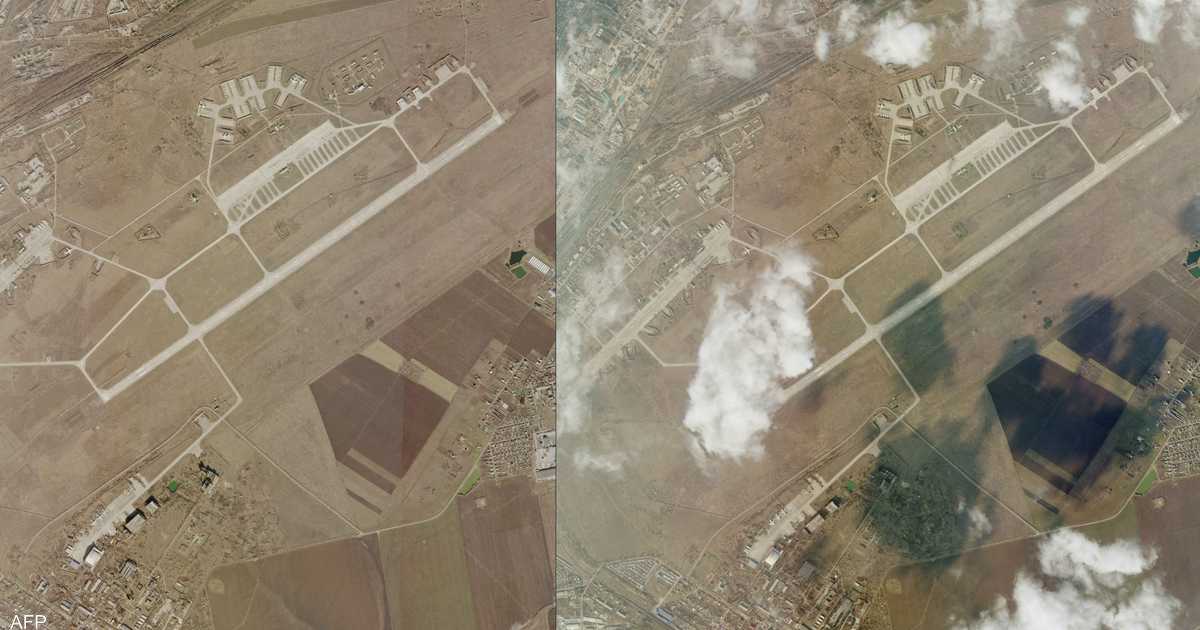 قبل وبعد.. صور الأقمار الاصطناعية تكشف دمار قاعدة أوكرانية