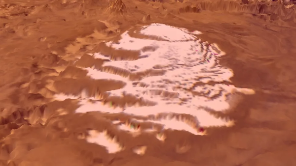 هذه الأنهارُ الجليديّة الجّافة المتواجدةُ على المريخِ تتحركُ في قطبه الجنوبي.