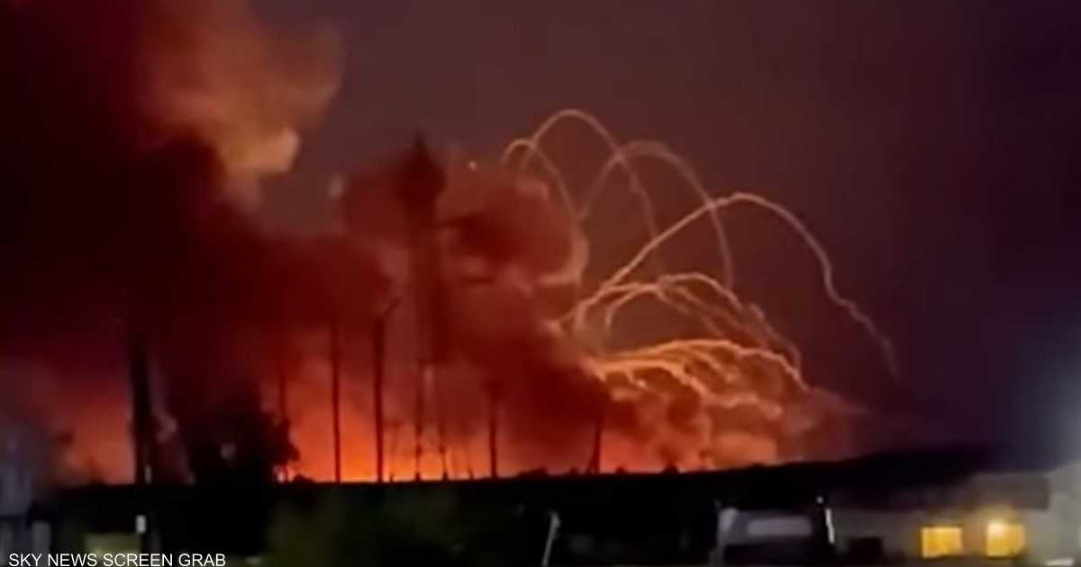 النيران تلتهم مستودع ذخيرة روسي قرب أوكرانيا